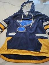 St Louis Blues CCM Embroidered Blue Hoodie Size Adult Medium