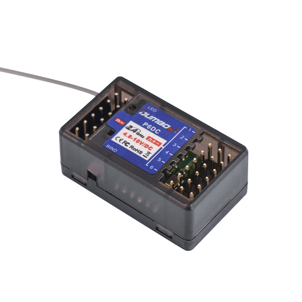 DUMBORC RC Transmitter 2.4G 6CH P6DC Radio System Receiver for RC