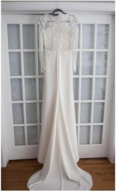 Aplique de encaje ilusión manga larga Tara Keely 2454 talla 10 Modesto Gala Oscar $3000 Foto 4 de 4