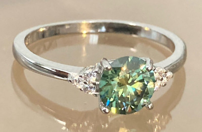 Moissanite Diamond Rings All Sizes 14k Gold or Rhodium Over  Solid Silver