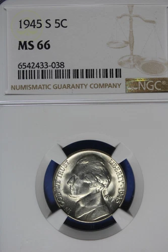 1945 S NGC 5C MS66 JEFFERSON NICKEL #B49485