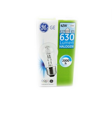 2er-Pack GE 42w = (55w gleichwertig) Eco Halogen Glühbirnen, E27, 630lm 