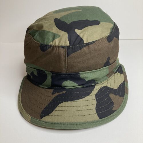 Sekri Army Military Hat Cap Woodland Camo size 7 1/8 winter patrol ear flap - Picture 1 of 9