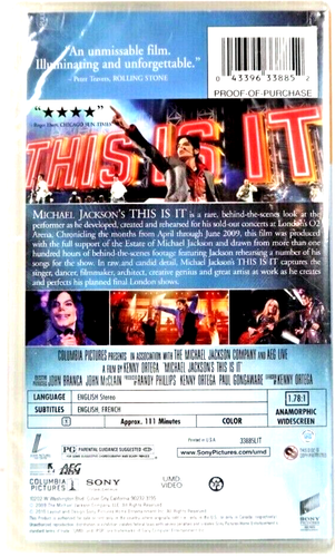 Michael Jackson's New This Is It (UMD, 2010) New Sealed UMD Michael Jackson - Picture 2 of 2