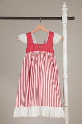 WDW Well Dressed Wolf Red Chambray Stripe Aunt Heart Dress Size 12 Years  NWT | eBay