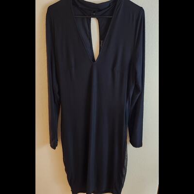 Fashion to Figure Crepe Long Sleeve Back V Neck Cocktail Evening Party Dress 2X | eBay Fashion to Figure Crepe Long Sleeve Back V Neck Cocktail Evening Party Dress 2X | eBay
