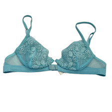 La Perla Glamour Lace Demi Bra 32B Blue Flora...