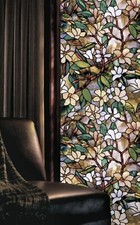 Artscape 24 x 36 inch Magnolia Stained Glass Effect Window Film Floral