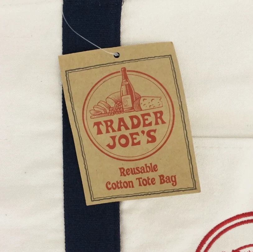 Bolso de Mano Trader Joe's de Algodón Reutilizable Bolso de Compras de Alta Resistencia Azul Marino NUEVO CON ETIQUETAS Foto 2 de 3