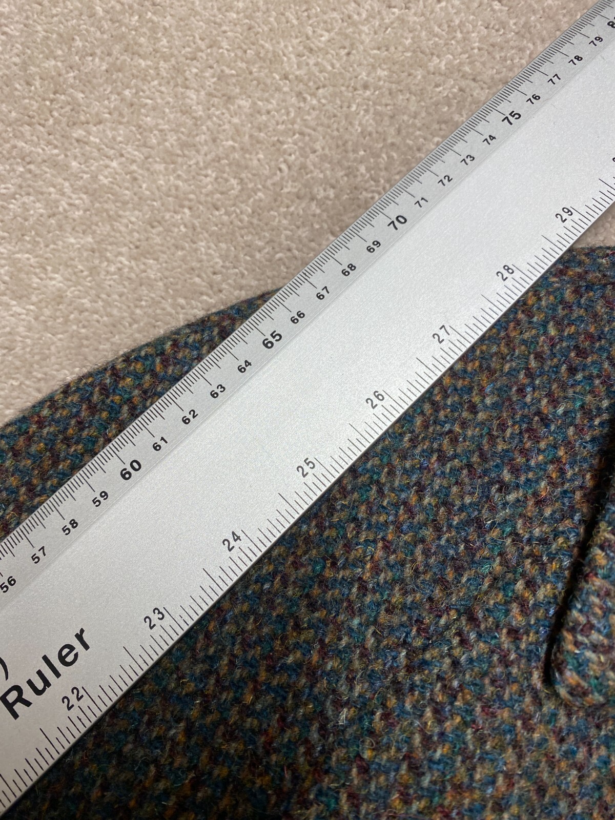 Dunn & Co Vintage Harris Tweed Single Breasted Long Coat 46" Chest XL