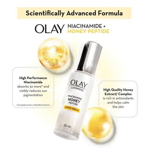 Olay Luminous Niacinamide Honey Peptide Super Serum Fast Absorbing 30ml - Picture 7 of 9