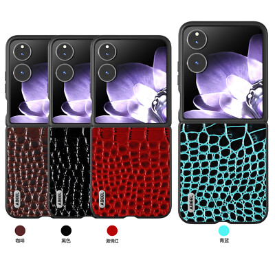 For Xiaomi Mix Flip, Luxury Crocodile pattern PU Leather Hard PC Case Cover