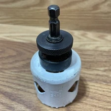 M.K. Morse 2-1/4" Bi-Metal Hole Saw Attached Arbor 1-15/16" Cutting Depth USA