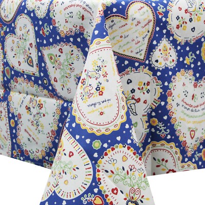 Limol 100% Cotton Namorados Blue Tablecloth Made in Portugal - Various Sizes