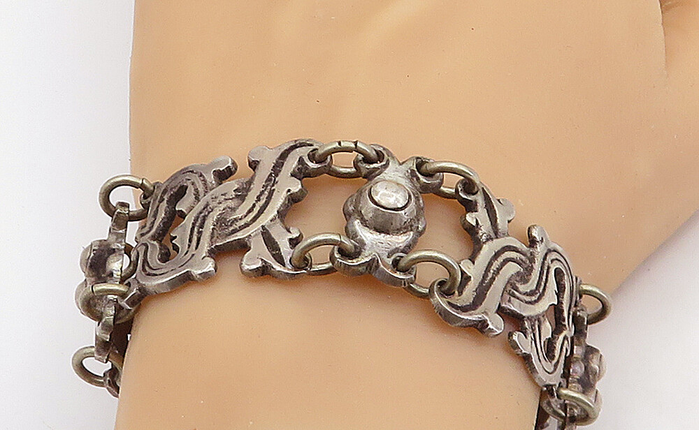 TAXCO MEXICO 925 Silver Vintage Antique Rustic Swirl Chain