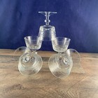 5 Clear Glass Sorbet Champagne Cordial Set 7 Point Fans Criss Cross Design — photo 1