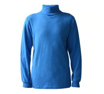 Maks Men's 100% Cotton Turtleneck.   Size SMALL.  Azure Blue.  NWT