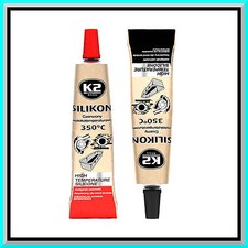 2 x 21g High Temp Silicone +350°C Heat Resistant Adhesive Sealant - Red & Black