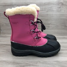 Bearpaw Boots Kids Girls 4 Kelly Pink Leather Wool Lined Winter Waterproof Boots