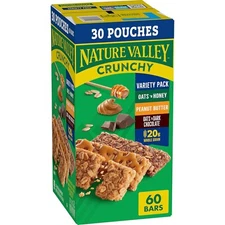 Nature Valley Crunchy Oats 'n Honey Granola Bars, 60 Bars, 44.7 OZ (30 Pouches)