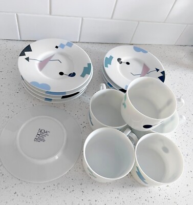 Vintage Studio Nova Emotion dishes - coffee mugs and plates, pomo Memphis design