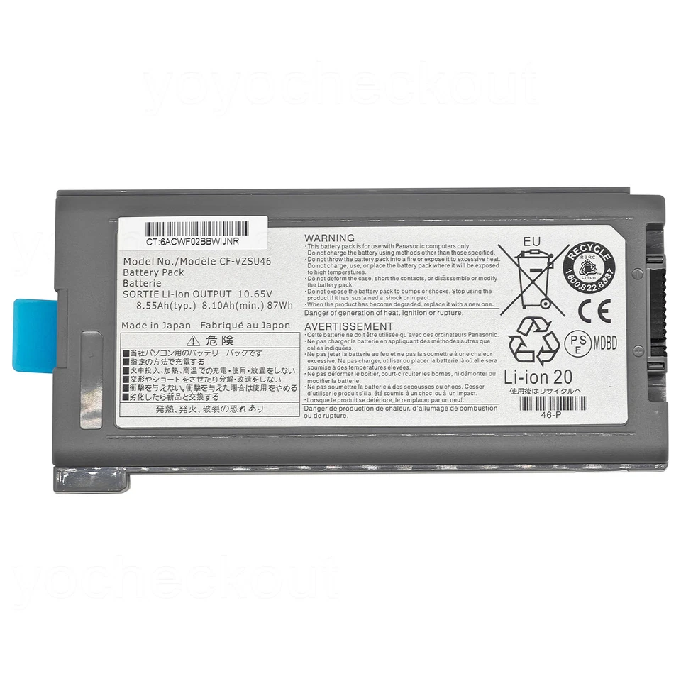 Batería CF-30 para Panasonic Toughbook CF-30 CF-31 CF-53 CF-VZSU46R CFVZSU71U Foto 3 de 4