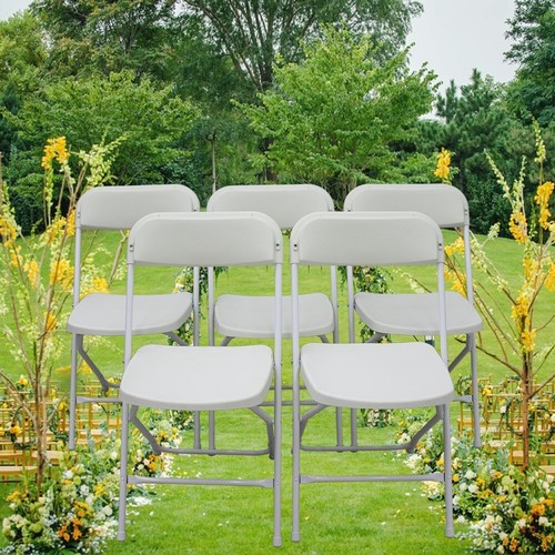 5pcs/set Commercial Folding Stackable Chairs Portable Plastic Chair Rubber Feet - Picture 23 of 24