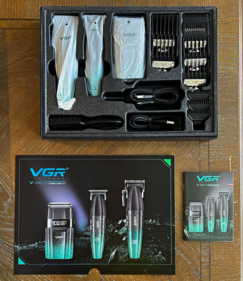 VGR V-640 3-in-1 Cordless Haircut Kit T-Blade, USB Charge, Digital