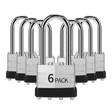 Padlocks Keyed Alike, Pack of 6, Laminated Steel Keyed Lock 1-9/16", 40mm , ...