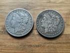 US Morgan Silver Dollars 2 coins circulated details Pre 1904 Lot F4 — photo 1
