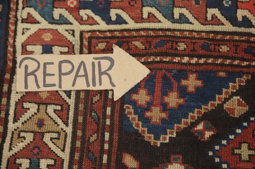 Pre-1900 Antique Hand-made Vegetable Dye Kazak Black Rug Oriental Carpet 4x5 - Picture 9 of 15