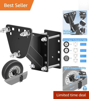 Rugged Spare Tire Mount for Utility Trailers - 150 LBS Load, Fits Most Wheels
