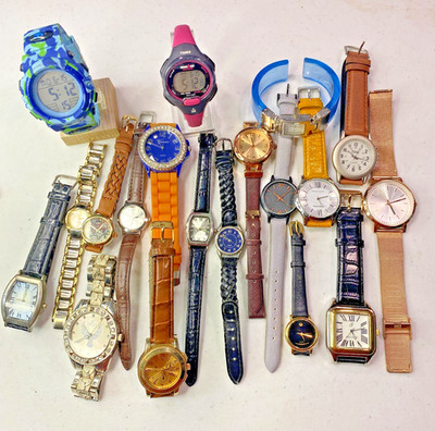 Lot of Untested (Some are Running) Fashion Women Men Watches Parts or Repair