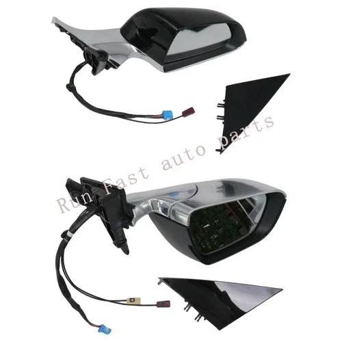 Fit For Tesla Model 3 2017-23 2x Black Left Right Side Mirror Heated Power Fold