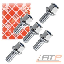 5x FEBI RADBOLZEN SCHRAUBEN M12 x 1,5 x 24 mm KUGELBUND SW17 32031182