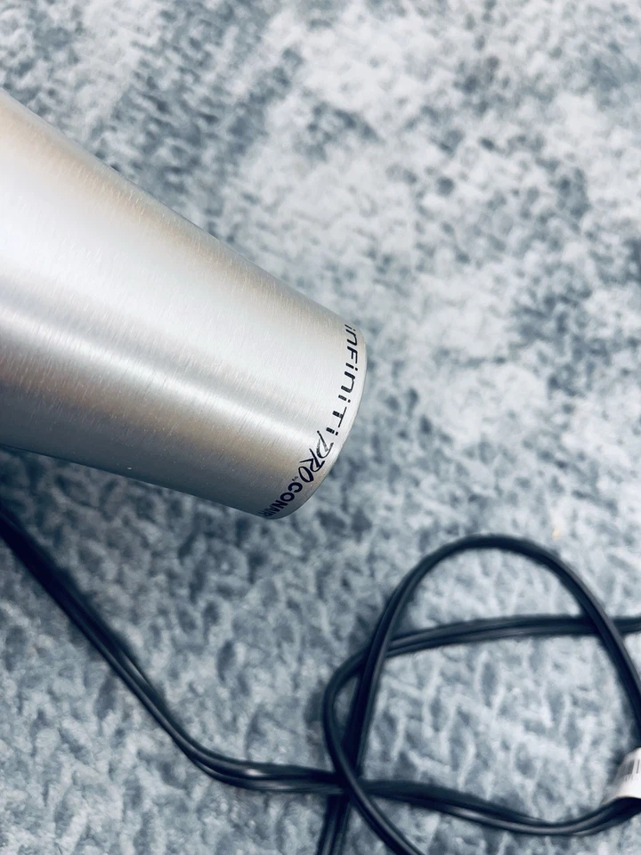 Secador de pelo Infiniti Pro Conair 317 plateado 1875W herramienta de peinado probada Foto 3 de 4