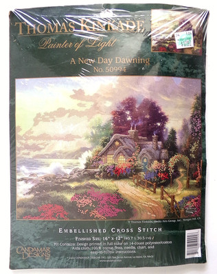 Candamar Designs Cross Stitch Kit Thomas Kinkade A New Day Dawning 2002 16''x12''