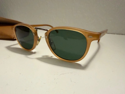 Sonnenbrille Fora Hipster Handmade Italy Bernstein Honig Pantos Neuwertig