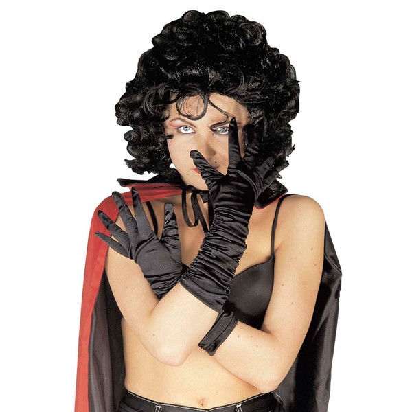 Elegante Schwarze Satin Handschuhe FüR Damen Halloween KostüMe Gruselpartys-image