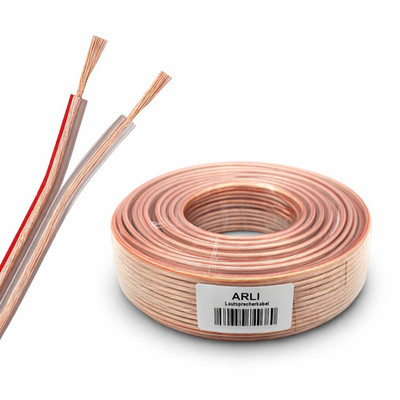 25m Lautsprecherkabel 2 x 1,5 mm² Boxenkabel CCA Kupfer transparent Audio Kabel
