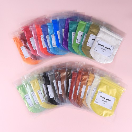 Set 30 Pezzi Pigmenti Polvere Pigmenti Perlescenti Grado Cosmetico Mica - Foto 11 di 11