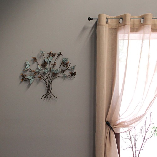 20 Inch Rustic Metal Butterfly Tree Wall Sculpture Home Decor Art Plaque - Picture 4 of 5