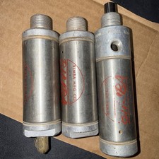 Lot of 3 Bimba 121 Pneumatic Cylinders Stainless Steel Used See Photos