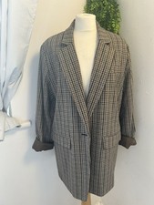 Ladies Houndstooth Check Oversized Blazer Jacket Uk 14 Stylish Styling Blogger