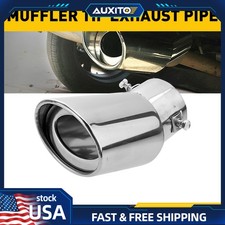Car Universal Stainless Rear Chrome Steel Round Pipe Exhaust Tail Muffler