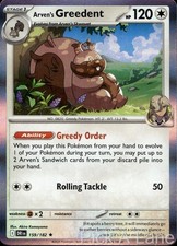 Arven's Greedent 159/182 Rare Destined Rivals Pokemon Holo Near Mint