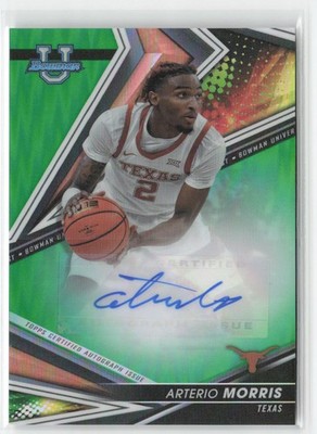 Arterio Morris 2022-23 Bowman University Best Green Auto #/99 #BOA-AM Texas