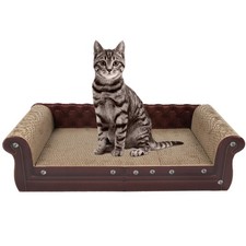 27.6 Brown Scratching Sofa, Cardboard, Lounge Bed, Cat Scratcher Pad, Indoor