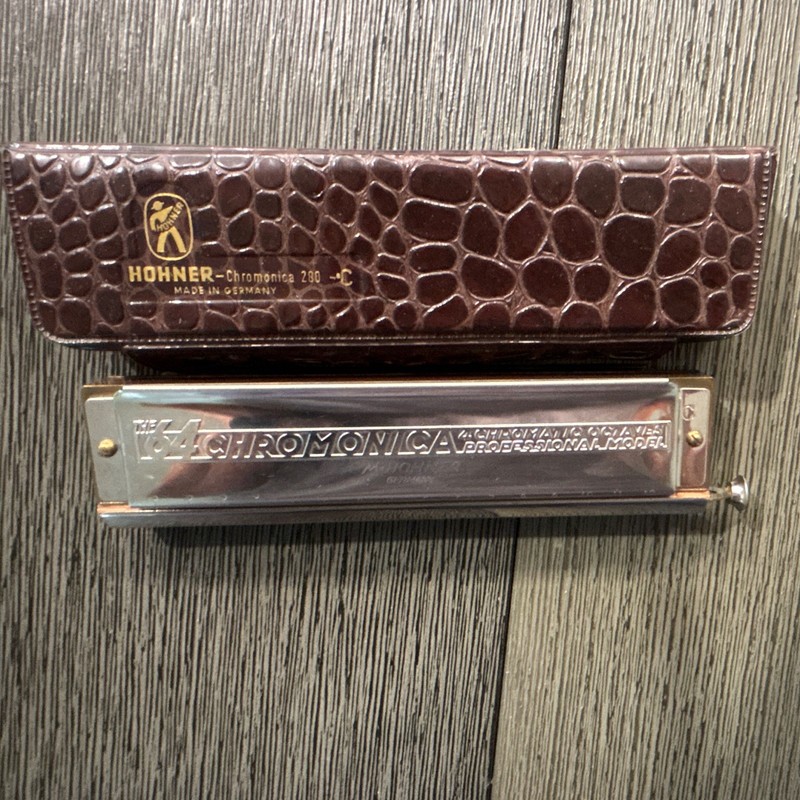 HOHNER Chromonica 280 Key of C Chromatic Harmonica Silver Metal w/ Case