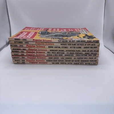 Lot 9 Popular Science Magazines 1965 1966 Vintage DIY Auto Electronics
